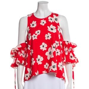 Sachin+Babi floral print crew neck crop top,size S